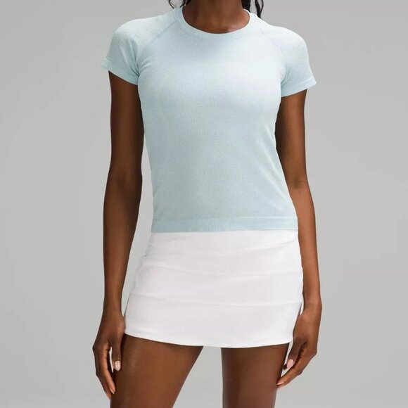 Lululemon Swiftly Tech Short Sleeve 2.0 Race Length Texture Sheer Blue Sz 6 NWT - Picture 2 of 3